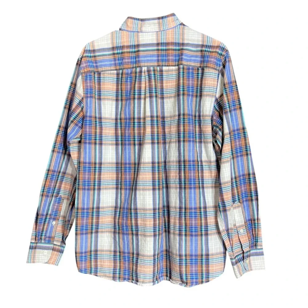 Chaps Mens Size Medum Custom Fit Shirt Plaid Long Sleeve Business Casual Preppy